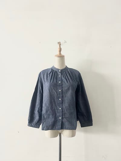 【美品】FANEUIL バンドカラーシャツ 画像1