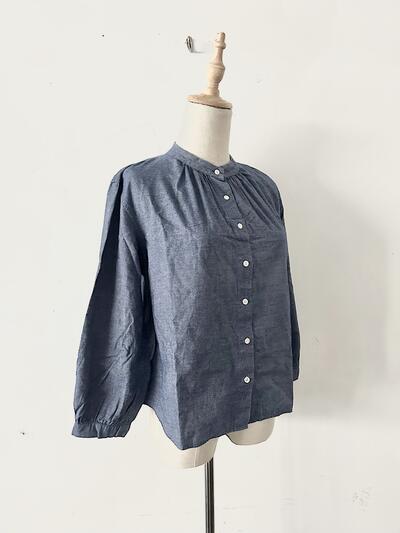 【美品】FANEUIL バンドカラーシャツ 画像4