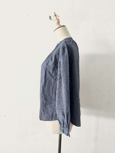【美品】FANEUIL バンドカラーシャツ 画像5