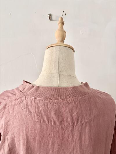 【美品】RINEN リネン100% 5分袖 プルオーバー カットソー 画像5