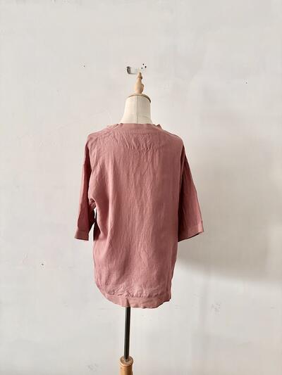 【美品】RINEN リネン100% 5分袖 プルオーバー カットソー 画像6