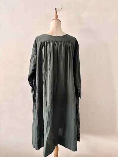 【未使用】定価約6万円　GASA ガサ リネン100% ギャザーワンピース 画像7