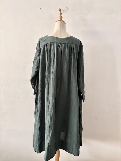 【未使用】定価約6万円　GASA ガサ リネン100% ギャザーワンピース 画像8