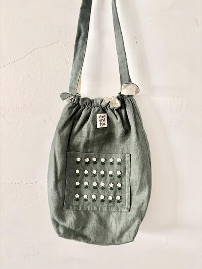 pot and tea  起毛リネン小花刺繍バッグ 画像2