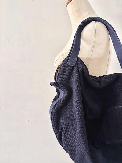 【美品】BLUE BLUE JAPAN 刺し子 ニュース2wayバッグ インディゴ 聖林公司 画像2