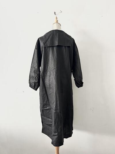 【未使用】Gauze# リネンオイルコーティング セーラーカラーワンピース 画像7