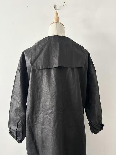 【未使用】Gauze# リネンオイルコーティング セーラーカラーワンピース 画像8
