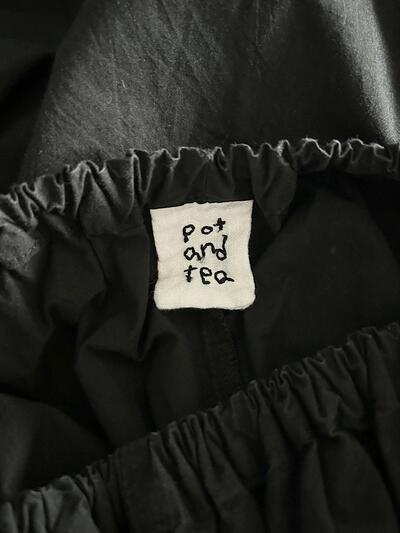 pot and tea  ワイドパンツ　ブラック 画像6