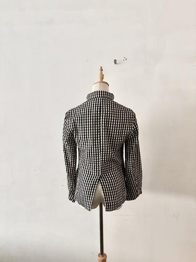 【美品】R&D.M.Co- オールドマンズテーラー ギンガムチェック ジャケット 綿絹 画像5