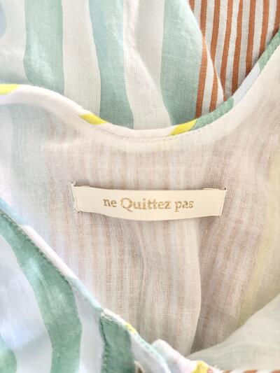 【美品】ヌキテパ ne Quittez pas ストライプワンピース マルチカラー コットン M 画像7