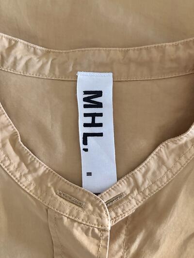 MHL. エムエイチエル コットンリネン バンドカラーシャツ マスタード 2 画像6