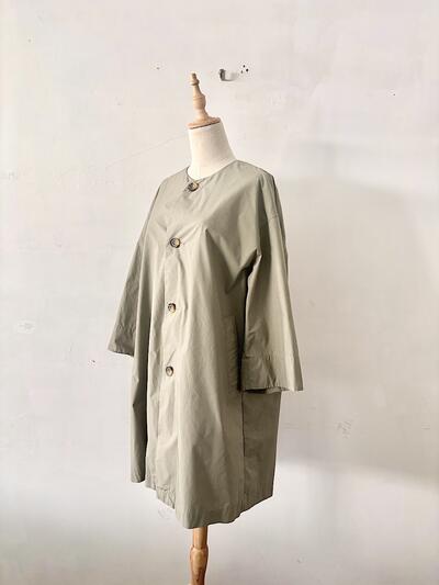 LE GLAZIK ルグラジック ノーカラーコート モスグリーン 36 画像3