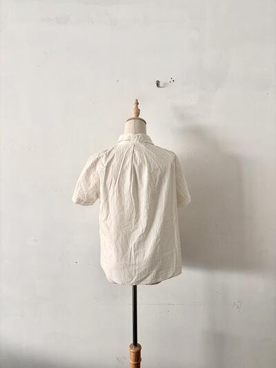 パラスパレス Pal'las Palace 綿麻 半袖シャツ ブラウス キナリ サイズ3 画像6