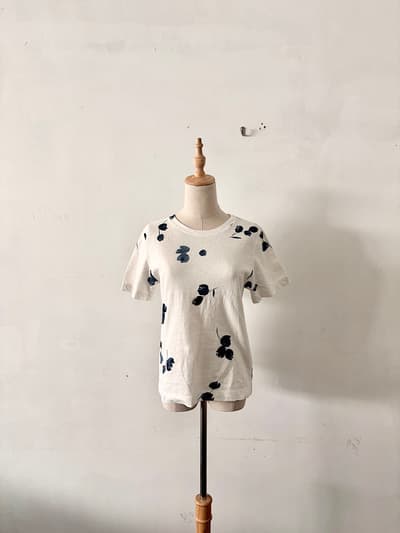 パラスパレス Pal'las Palace コットン 花柄 Tシャツ サイズ2 ホワイト 画像1