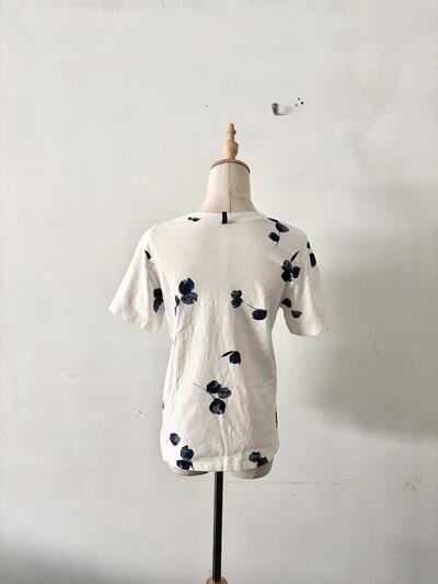 パラスパレス Pal'las Palace コットン 花柄 Tシャツ サイズ2 ホワイト 画像6