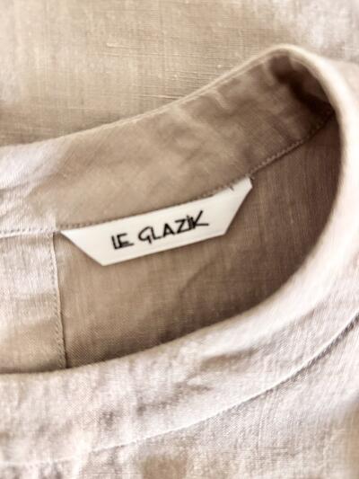 LE GLAZIK ル グラジック リネン100% プルオーバー シャツ 36 ベージュ 画像9