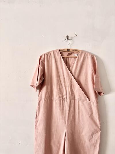 【美品】CHECK&STRIPE THE HANDWORKS カシュクール オールインワン 綿100% 画像2