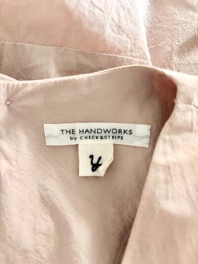 【美品】CHECK&STRIPE THE HANDWORKS カシュクール オールインワン 綿100% 画像4