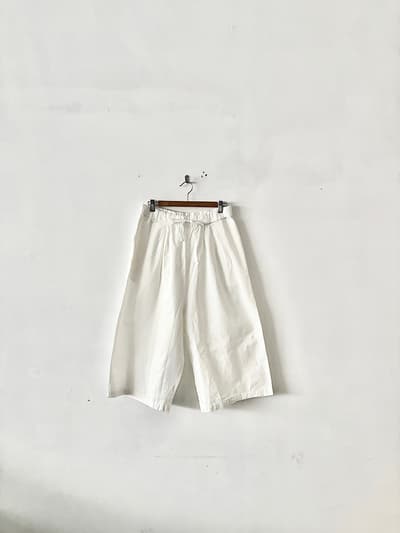 【美品】Gauze# ガーゼ コットン ワイドパンツ ホワイト F 日本製 画像1