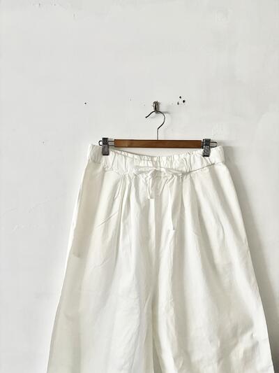 【美品】Gauze# ガーゼ コットン ワイドパンツ ホワイト F 日本製 画像2