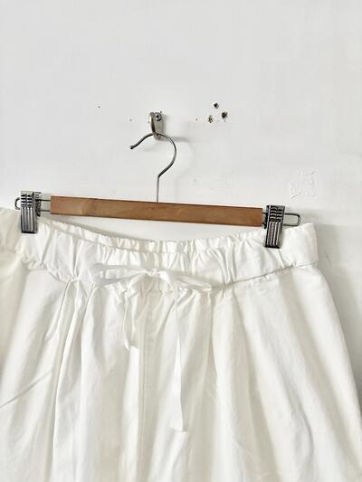 【美品】Gauze# ガーゼ コットン ワイドパンツ ホワイト F 日本製 画像3