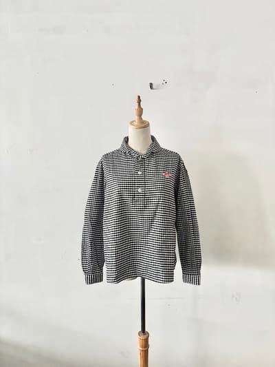【美品】DANTON ダントン 丸襟プルオーバーシャツ ギンガムチェック 36 画像1