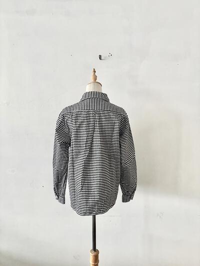 【美品】DANTON ダントン 丸襟プルオーバーシャツ ギンガムチェック 36 画像6