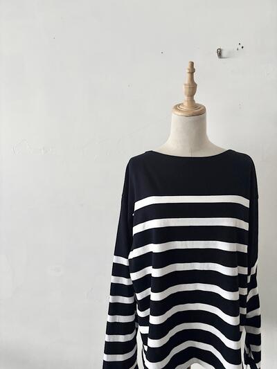 【美品】JOHNBULL ジョンブル バスクボーダーカットソー ブラック M 画像2