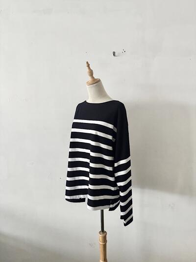 【美品】JOHNBULL ジョンブル バスクボーダーカットソー ブラック M 画像3