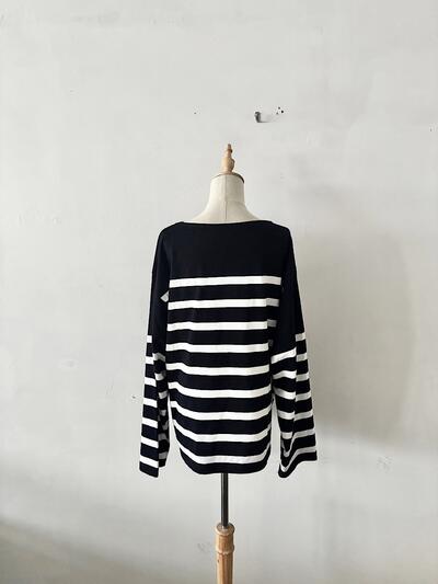 【美品】JOHNBULL ジョンブル バスクボーダーカットソー ブラック M 画像5