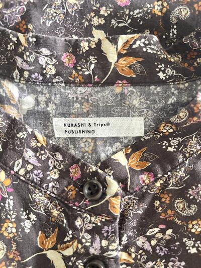 【美品】北欧、暮らしの道具店 KURASHI & Trips 花柄ブラウス ブラウン 綿100% 画像8