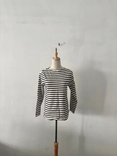 【美品】SAINT JAMES（セントジェームス） ボートネック ボーダー カットソー　 画像1