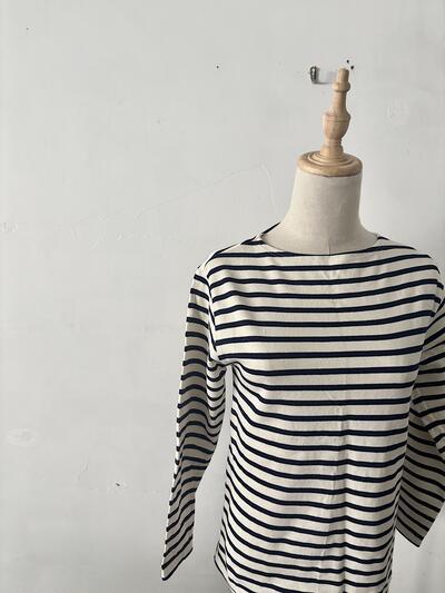【美品】SAINT JAMES（セントジェームス） ボートネック ボーダー カットソー　 画像2