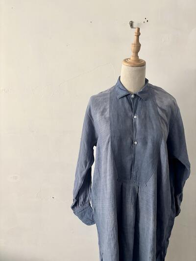 【フランス アンティーク】インディゴ ワンピース / 淡いブルー 画像2