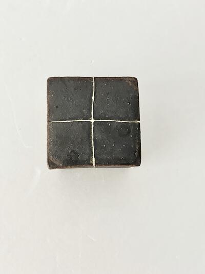 【美品】奥田章 十草 十字 スパイス入れ 蓋物 文五郎窯 信楽焼 作家物 画像4