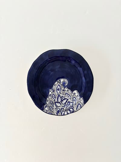 【美品】アンソロポロジー ペイズリー プレート 21.5cm イタリア製 手描き 画像1