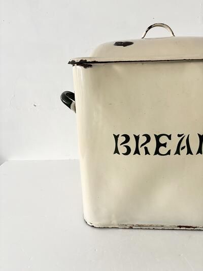 【英アンティーク 】ホーロー ブレッド缶 BREAD 蓋付き ヴィンテージ 米びつ 収納 画像2