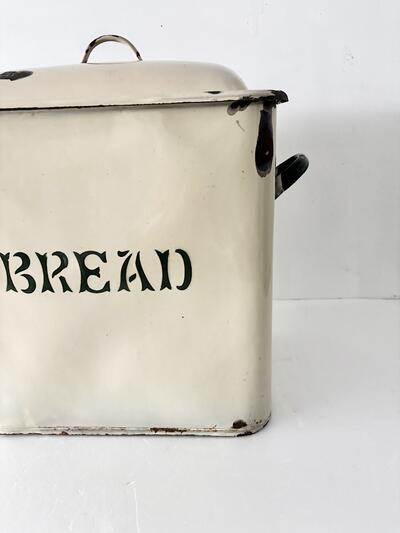【英アンティーク 】ホーロー ブレッド缶 BREAD 蓋付き ヴィンテージ 米びつ 収納 画像3