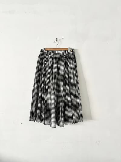 【美品】R&D.M.Co- オールドマンズテーラー ギンガムチェック スカート シルク混　 画像1