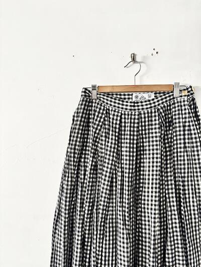 【美品】R&D.M.Co- オールドマンズテーラー ギンガムチェック スカート シルク混　 画像2