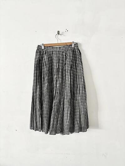 【美品】R&D.M.Co- オールドマンズテーラー ギンガムチェック スカート シルク混　 画像4