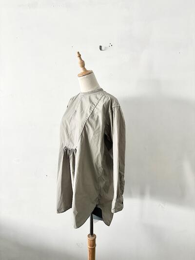 【美品】OUTIL CHEMISIER CORSIER フロントギャザー プルオーバーシャツ 画像3