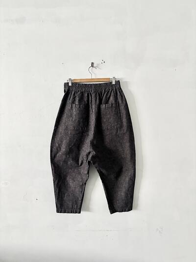 atelier naruse アトリエナルセ コットンリネン サルエルパンツ サイズ1 グレーブラック 画像3