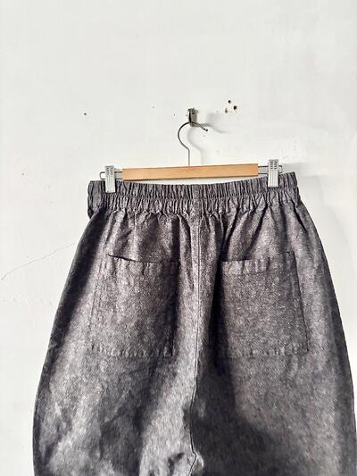 atelier naruse アトリエナルセ コットンリネン サルエルパンツ サイズ1 グレーブラック 画像4