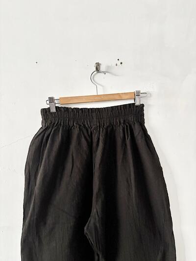 ヂェン先生の日常着 クロップドパンツ ワイドパンツ ブラック M 台湾 画像4