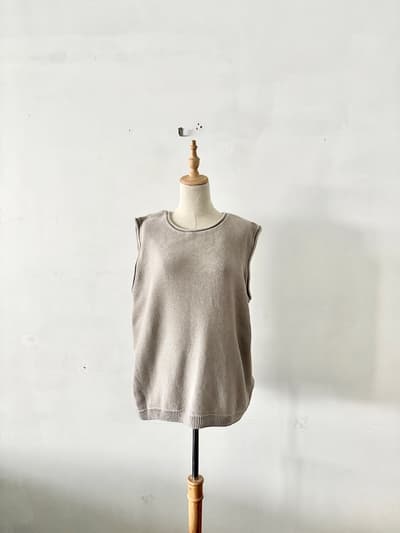 SARA・JIJI サラジジ コットンニットベスト ライトグレー サイズ2 画像1