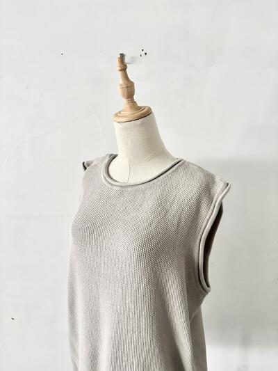 SARA・JIJI サラジジ コットンニットベスト ライトグレー サイズ2 画像3