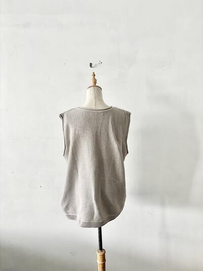 SARA・JIJI サラジジ コットンニットベスト ライトグレー サイズ2 画像6