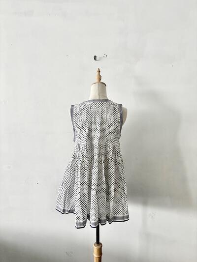 【美品】maison de soil メゾンドソイル ドット チュニック ブラウス F 白 画像7
