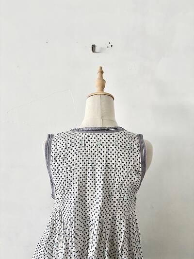 【美品】maison de soil メゾンドソイル ドット チュニック ブラウス F 白 画像8